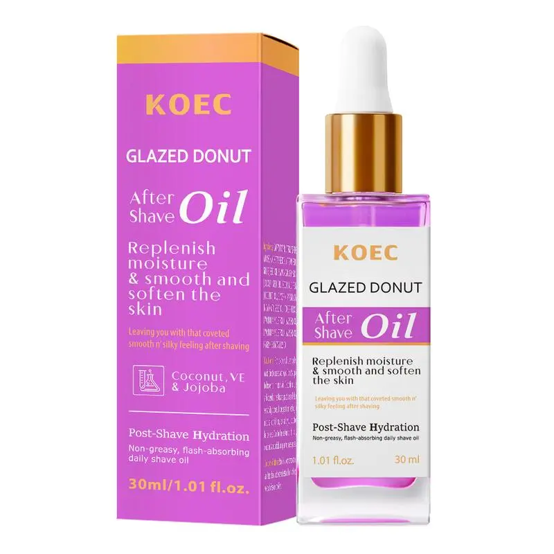 Glazed Donut After Shave Oil – Smooth & Hydrate Bikini Area | Non-Greasy, Fast-Absorbing | Soothes Razor Bumps, Brightens Skin, Shrinks Pores | Coconut + Jojoba + VE | 30ml