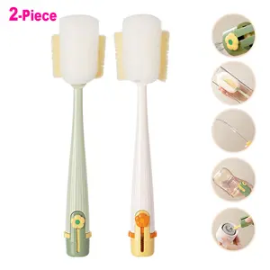 5-in-1 Multi-functional Water Bottle Cleaning Brush-360°Bottle Cleaning Brush with Long Handle –Gap Cleaning Brush Soft Bristle Cup Cleaner for Baby Bottles, Sports Bottles, Hydro Flasks, Lids, Teapots, Bowls & Home Kitchen Tasks