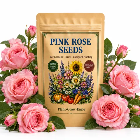 50 Pink Rose Seeds for Planting, Garden Flower Seeds