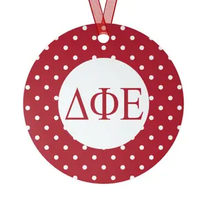 Delta Phi Epsilon Red Polka Dots Christmas Ornaments