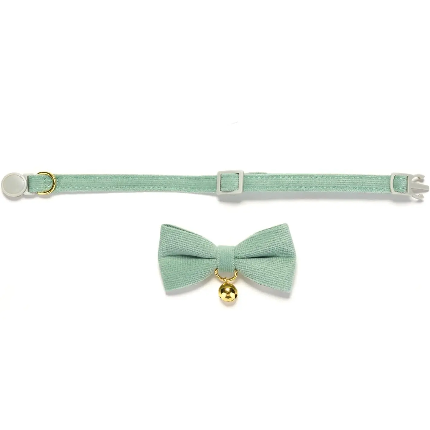 2 Pack Soft Corduroy Cat Collars with Bow Tie & Bell Adjustable Breakaway Bowtie Kitten Collar for Girl Boy Kittens(Pink & Grass Green) 2 Pack Soft Corduroy Cat Collars with Bow Tie & Bell Adjustable Breakaway Bowtie Kitten Collar for Girl Boy Kittens(Pink & Grass Green)