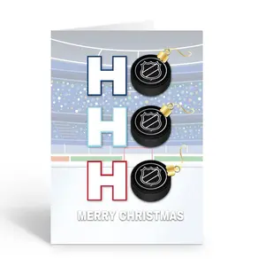 Stonehouse Collection Hockey Christmas Greeting Cards – Set of 12 – Great for Teams & Coaches – Blank Inside – Made in the USA