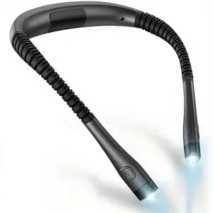 Rechargeable LED Neck Light, Bendable Reading Light, 3 Colors LED Light with USB Cord, 6 Brightness Levels For Reading, Repairing, Outdoor Camping