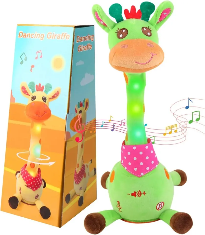 Dancingtalking Toys Recording and Repeating Plush Baby Toys 6 to 12 Months Toys, Singing Talking Baby Developmental Toy, Birthday Gifts for Infants Toddlers (Green)