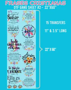 Frases Cristianas DTF Gang Sheet #2 - 22"x60"