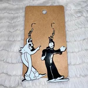 Classic Halloween horror band goth group GHOST MANE earrings costume jewelry rap