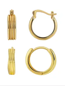 Women's Elegant Hoop Earrings, 4 Counts Temperament Hoop Earrings for Women & Girls, Trendy All-match & Exquisite Jewelry for Birthday Gift
