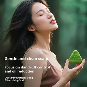 Natural Triangle Soap Natural Seven Herb Green Soap Yousuoman Herbal Itch Relief Hair Growth Solid Shampoo Unisex