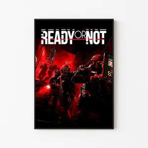 [New Gaming Decor - Sale Up To 40%] [Unframe] Ready or Not Game Cover Art Poster, Tactical Police Shooter Wall Art, Realistic Combat Artwork, Gamer Room Decor, FPS Fan Gift