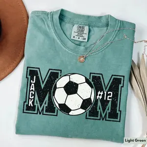 Comfort Colors Custom Soccer Mom Shirt, Personalized Soccer Mom Shirt, Soccer Mama Shirt, Womens Soccer Shirt, Soccer Lover Shirt, Soccer