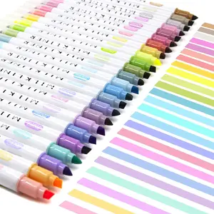 Highlighters Assorted Colors,24  Retro Colors, Pastel Highlighters, Quick Dry Dual tip and Fine Tip No Bleed Highlighter Markers for  Journals Planners Books Notes