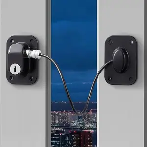 LMMAKE Refrigerator Lock 1 Pack ABS Plastic Chain-Linked Design with Silicone Wire Protection Easy Install Keyed Cabinet Locks Black Flexible Installation Options