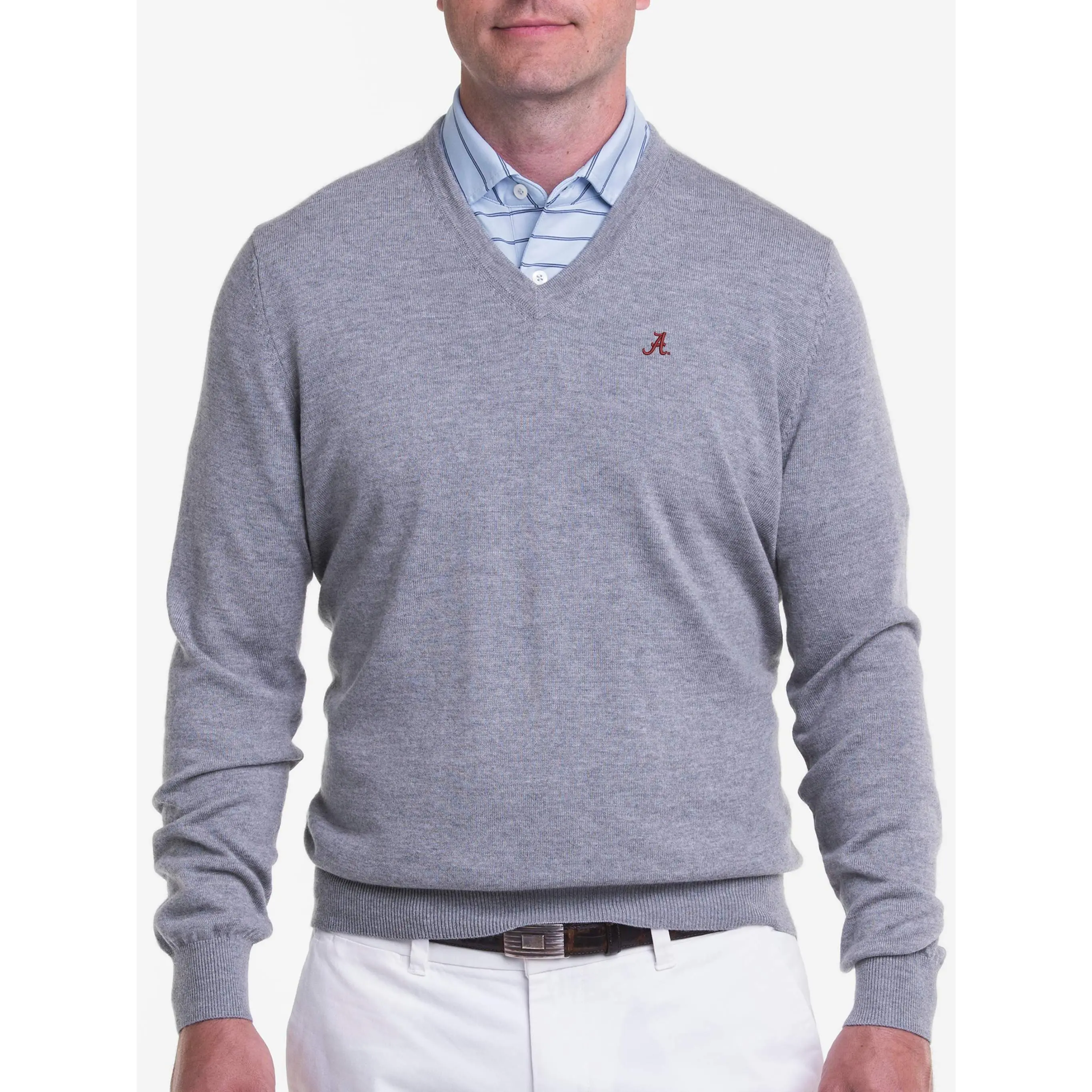 Alabama | Baruffa Merino Classic V-neck Sweater | Collegiate