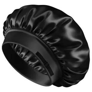 BONNET QUEEN Silky Men's Double Layer Satin Bonnet Adjustable Reversible Hair Cap for Curly Hair Machine Washable Night Sleep Cap