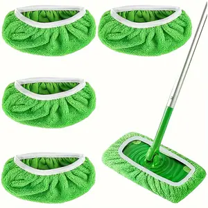 Reusable Mop Cloth, 4 Counts Washable Mop Pad without Mop Handle, Water Absorbent Mop Replacement Pad, Household Cleaning Tool for Home Kitchen Bathroom, Replacement Mop Pads