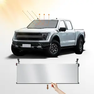 Retractable Windshield Sunshade for Car Compatible for Ford F150/ Ford Explorer, New Permanent Automotive Scaling Front Windshield Sun Shades for Car Long Term Use Roll Up Down with Button, No More Storing, Moving