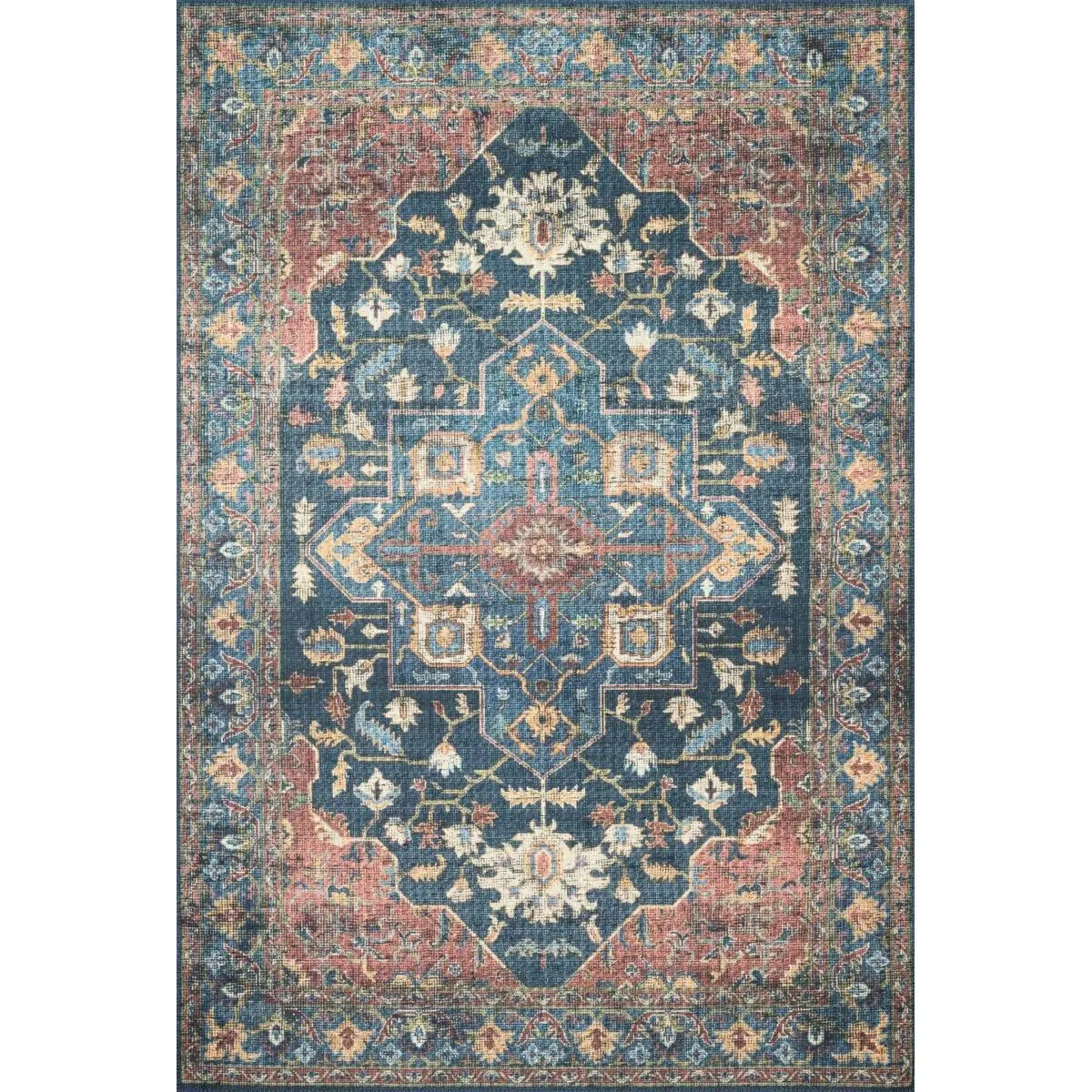 Loloi Rugs  2 ft. 6 in. x 7 ft. 6 in. Skye Area Rug - Denim & Brick