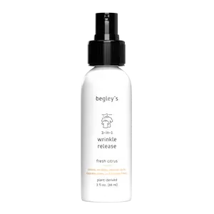 Begley's 3-in-1 Wrinkle Remover, Quick Fix Wrinkle Release, Static Cling Remover, Odor Eliminator and Fabric Refresher Spray - USDA Certified Biobased - Citrus