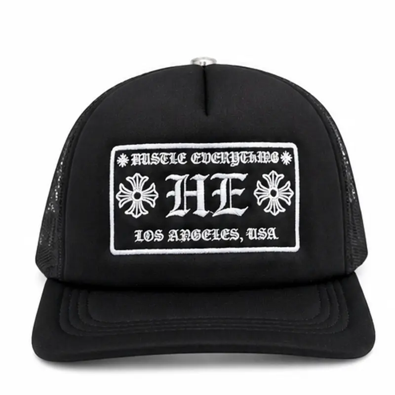 Statement Baseball Cap with a "Hustle Everything" Graphic Print, Modern Chrome Finish, Adjustable Strap for Universal Everyday Wear, One Size, Statement Cap
