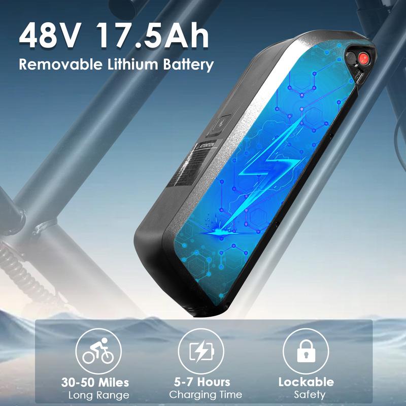 Electric Bike for Adults Peak 1000W, 31MPH,48V 17.5AH, E-Bike,35-45 Miles Electric Motorcycle, 20" Fat Tire Dirt Bike, UL2849 All Terrain for Mountains, Snow, Sand, Road