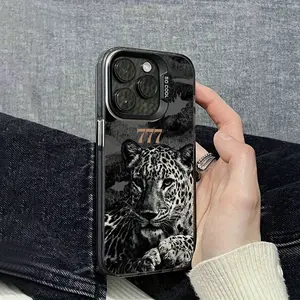 Phone Case - Colorful Silver Lip Print Leopard 777 Pattern Phone Case, Compatible with Iphone 11, 12, 13, 14, 15, XS, XR, 78 Plus, Pro, Max, - a Creatively Stylish Personalized Full-Cover Shockproof Protective Case, Suitable for Both Men A for Samsung S25