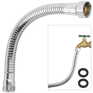 Hibbent All Metal Swivel Hose Protector, Garden Hose Extension, Solid Brass Faucet Connector, Flexible Hose Kink Protector with 3/4" Female Male Thread Garden Adapter