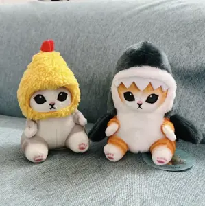 Adorable Plush Keychain in Chicken and Shark Costumes for Cat Lovers 13 cm