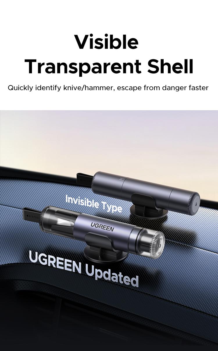 (Buy 1 Get 1 Free) UGREEN 2-in-1 Seatbelt Cutter and Window Breaker,Car Hammer Seatbelt Cutter Window Breaker Emergency Escape Tool, Safehammer Glass Breaker for New Cars,Black，TikTokShopBlackFriday ,TikTokShopHolidayHaul