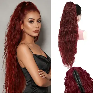 Curly Wavy Claw Clip in Pony Tail Hair Extensions Ponytail 30 Inches Long Curly Clip in Hair Extensions Hair Pieces for Women Party Daily Use