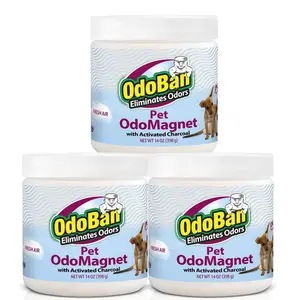 OdoBan 14 oz. OdoMagnet Odor Absorber with Activated Charcoal, Pet Odor Eliminator for Home, Bathroom, Kitchen, Fresh Air Scent, For Bathrooms Closets Pet Areas, Eliminates Smoke Mildew Musty Odors, Easy Setup, Lasts Up to 3 Months.