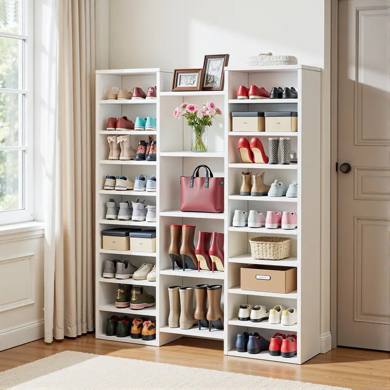 Spaco Wood Shoe Rack Organizer - 14-Tier 23-Shelves Unit, 46-Pair Large Capacity with 22 Open Shoe Compartments, Customizable Footwear Organization, Freestanding Room Storage for Entryway