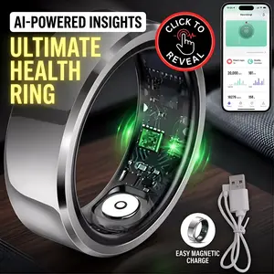 Ola Esporte Smart Ring - Health Tracker for Women Men with Heart Rate Blood Oxygen Sleep Monitor Steps Calories IP68 Waterproof for iPhone Android Smart Watch Built-in Headphones Compact Wearable Tech