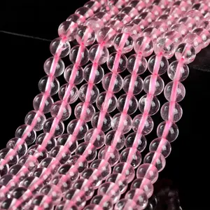 Natural Rose Quartz Beads Gemstone Smooth Round Loose Beads For DIY Jewelry Making Desig Handmade Crafts Bracelet, Necklace, Earrings AAA Quality 15.5 Inches Long, Semi Precious Stone, Spacer beads