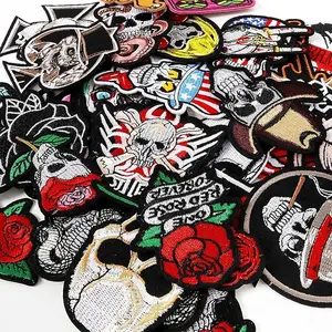 Embroidered Patches Iron-on Appliques: 30pcs Assorted Cool Punk Embroidery Sew-on Patch for Jackets Clothing