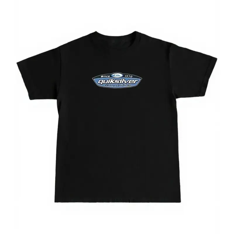 Vintage 90s Quiksilver Performance Flight Cotton Casual Graphic Print T-Shirt - Unisex Short-Sleeve Sporty Top, Round Neck Surf Wear, Summer Essential, Fitted Medium Fabric