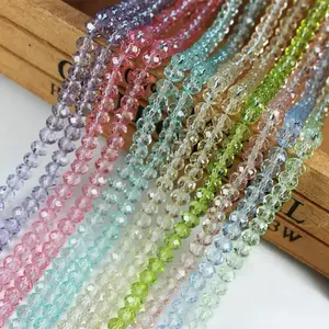 【C003 】6mm Flat Faceted Glass & Porcelain Decorative Mix Beads Set, Clarity Beads for Bracelets, Handmade Embellishments for Jewelry Making Accessories