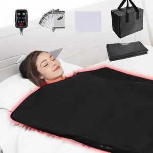 fathersdaygift  VEVOR Sauna Blanket for Detoxification, Portable Far Infrared Sauna for Home, PU Sauna Bag w/ Therapy Stones Carbon Fiber Heating, 1-6 Level Adjustable Temp 95-185, 1-60 Minutes Timer, 75x 35in