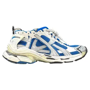 986723 Balenciaga Runner White Blue Silver