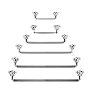 Internally Threaded Staple Surface Barbell with Prong Setting Clear CZ 14ga - Sold individually