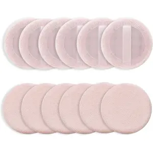 12 Pcs Loose Powder Puff Pink Cotton Pads Face Body Makeup Velour With Ribbon Applicators Setting Round Make Up Eyeshadow Concealer Cosmetics Sponge