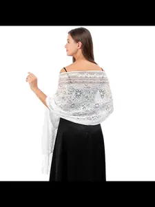 New Fashion Windmill Cashew Shawl Lace Hollow Out Scarf Dress Party Evening Shawl Head Wrap for Women, Elegant and Stylish Accessory