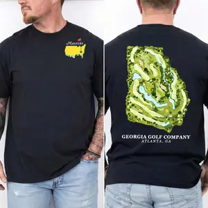 Augusta National Course Map Golf 2026 T Shirt – Masters Inspired Vintage Map Graphic Tee – Classic Golf Tournament Shirt – Unisex Casual Cotton Tee Gift