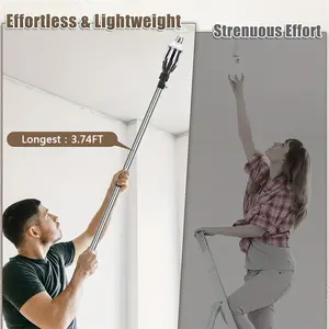 Home Light Bulb Changer, Suction Cup Light Remover, Detachable Connector Rod, No Ladder Needed, Easy DIY Lighting Tool
