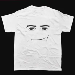 Roblox Man Face Vintage T-Shirt Collection For Gamers And Meme Lovers Casual Streetwear Top Casual Fit Spandex