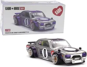 Kaido House x Mini GT 1:64 Nissan Skyline 2000GT-R (KPGC10) Kaido Works V1 Silver Limited Edition Die-Cast KHMG165
