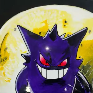 Sabrina’s gengar 12x12 painting - epoxied