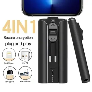 4-in-1 Flash Pen Drive, USB 3.0 Thumb Drive with Type-C Adapter, Plug Play High Speed USB Flash Drive for iPhone iPad Android Phone PC, External Storage, Portable, USB Memory Stick