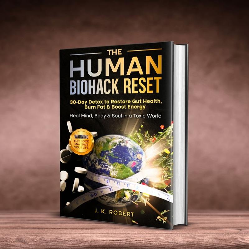 The Human Biohack Reset Book. A 30 Day Detox To Restore Gut Health, Burn Fat & Boost Energy Naturally Meal Planner Total Body Recovery