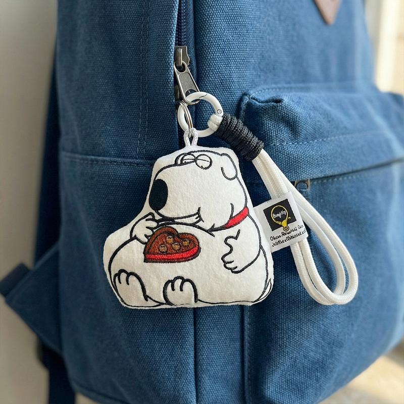 [2026 Upgraded] Perfect Valentine's Day Gift for the Chocolate Lover Funny Talking Brian Dog Keychain with Clearer Sound & Long-Lasting Battery, Cute Voice Recording Plush Keyring, Stress Relief Gag Gifts for White Elephant, Pet Lover Car Bag Decor
