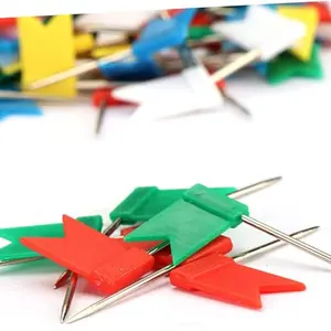 Colorful Flag Pins Box Set, Office Supplies, Softwood Board Pushpins, Map Markers, 100pcs, Creative Office Accessories, Home School Office Use
